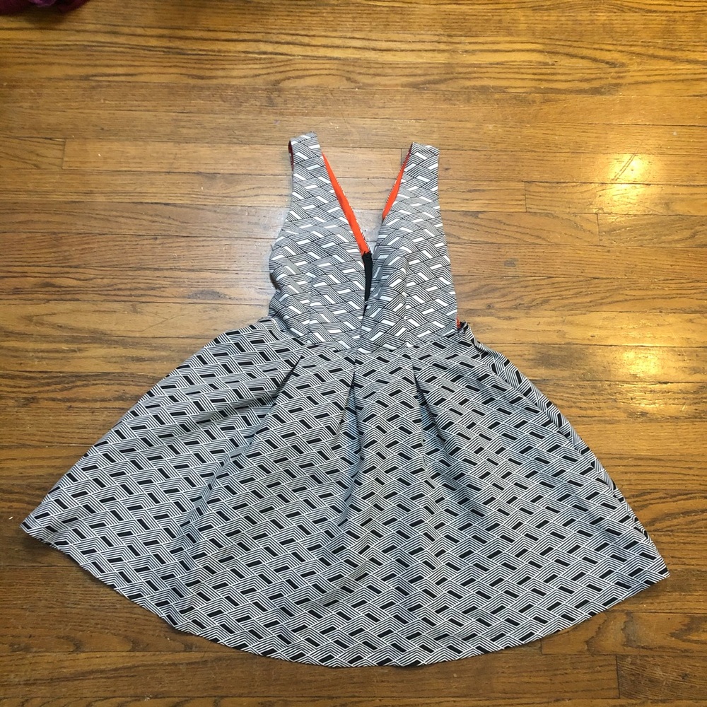 Black and White fit and flare dress Size M